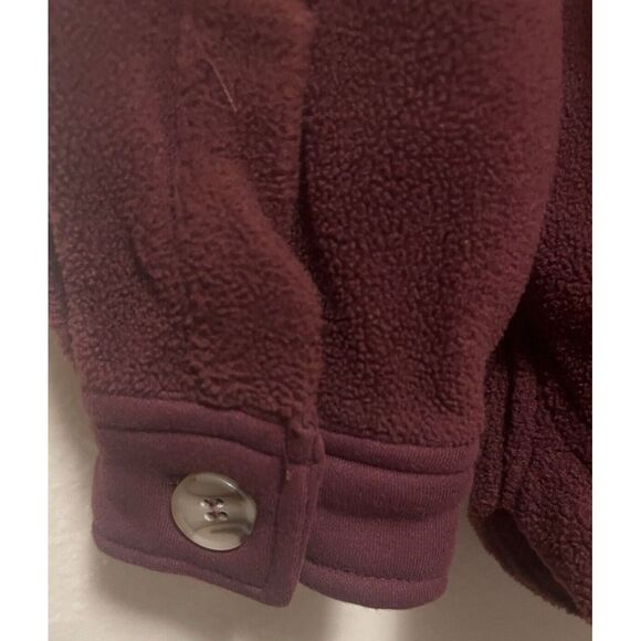 BlankNYC Fleece Jacket Shirt Shacket Burgundy Wine Red Size Medium Cozy Soft - Picture 13 of 16